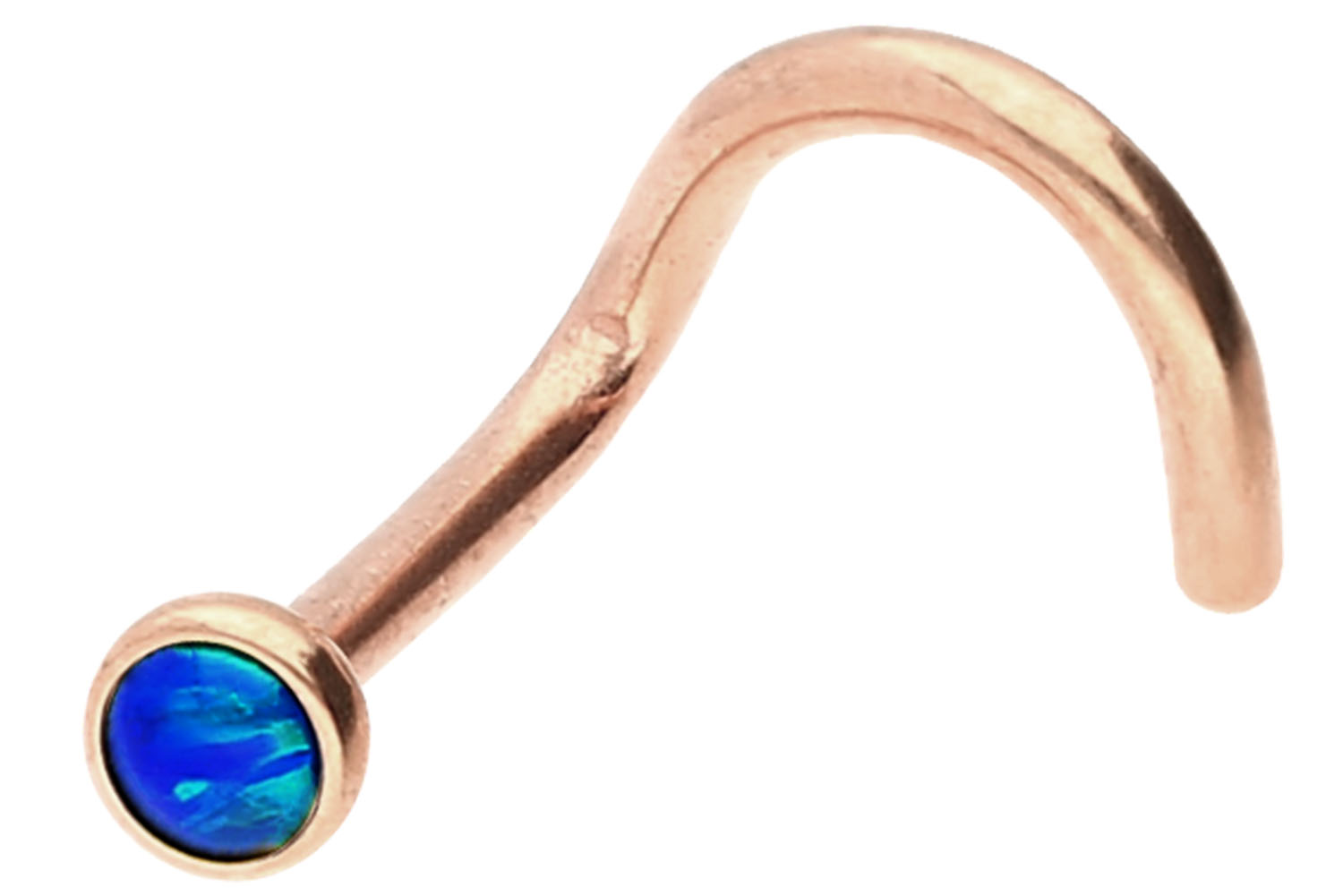 Chirurgenstahl Nasenstecker Nasenpiercing Spirale DISC + SYNTHETISCHER OPAL ++SALE++